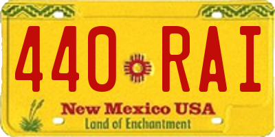 NM license plate 440RAI