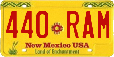 NM license plate 440RAM