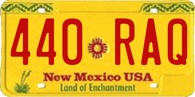 NM license plate 440RAQ