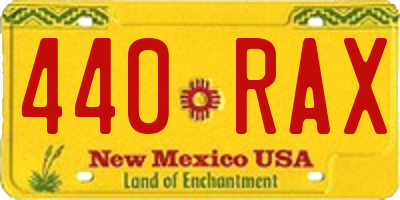 NM license plate 440RAX