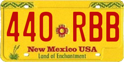 NM license plate 440RBB