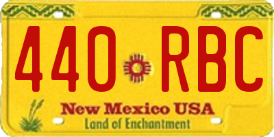 NM license plate 440RBC