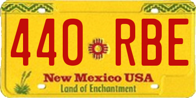 NM license plate 440RBE