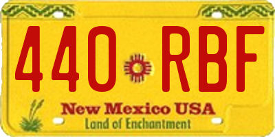 NM license plate 440RBF