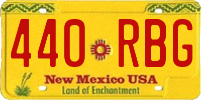 NM license plate 440RBG