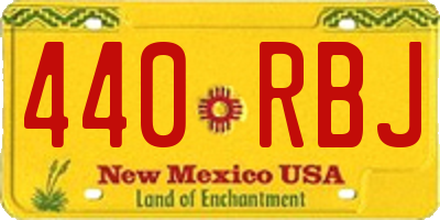NM license plate 440RBJ