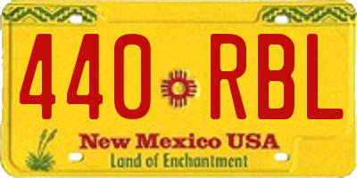 NM license plate 440RBL