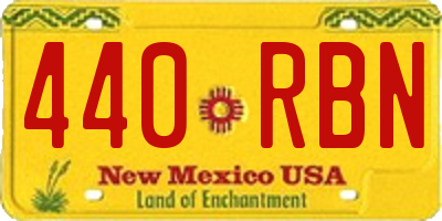NM license plate 440RBN