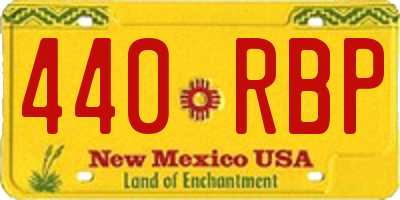 NM license plate 440RBP