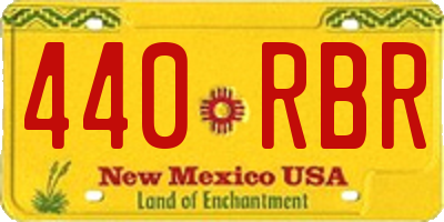 NM license plate 440RBR