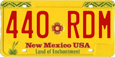 NM license plate 440RDM