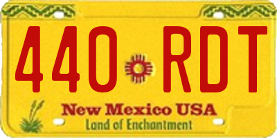 NM license plate 440RDT