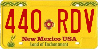 NM license plate 440RDV