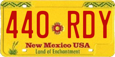 NM license plate 440RDY