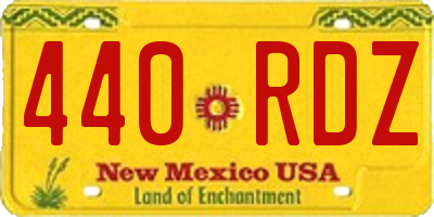 NM license plate 440RDZ