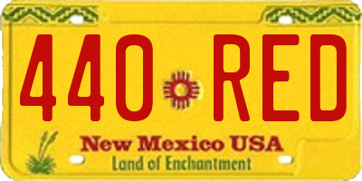 NM license plate 440RED