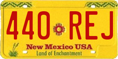 NM license plate 440REJ