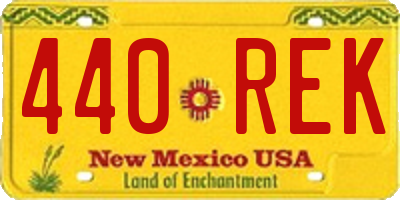 NM license plate 440REK