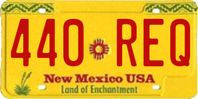 NM license plate 440REQ