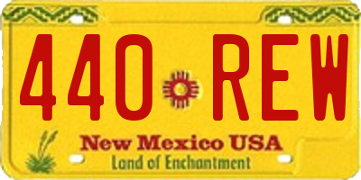 NM license plate 440REW