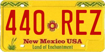 NM license plate 440REZ