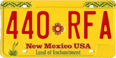 NM license plate 440RFA
