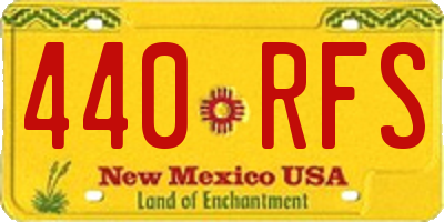 NM license plate 440RFS