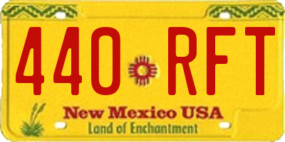 NM license plate 440RFT