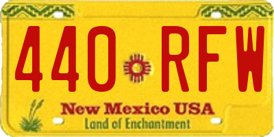 NM license plate 440RFW