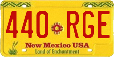NM license plate 440RGE