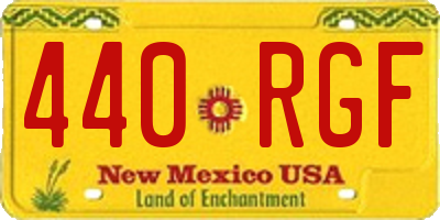 NM license plate 440RGF