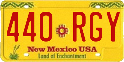 NM license plate 440RGY