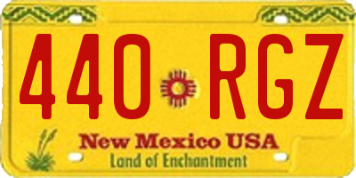 NM license plate 440RGZ
