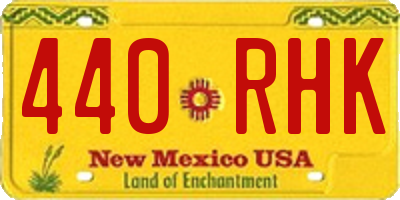 NM license plate 440RHK
