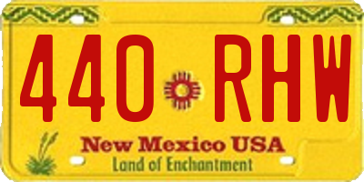 NM license plate 440RHW