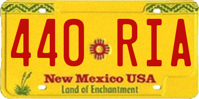 NM license plate 440RIA