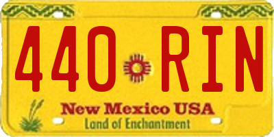NM license plate 440RIN