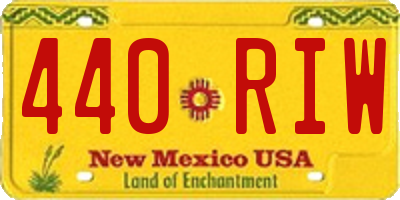 NM license plate 440RIW