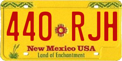 NM license plate 440RJH