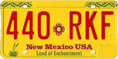 NM license plate 440RKF