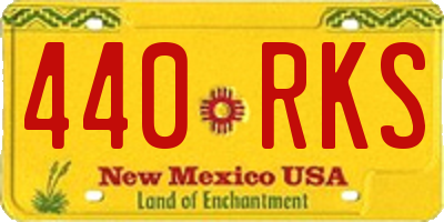 NM license plate 440RKS