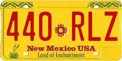 NM license plate 440RLZ