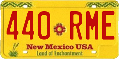 NM license plate 440RME