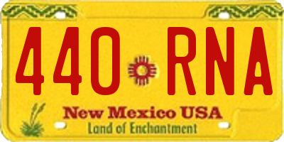 NM license plate 440RNA