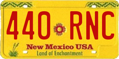NM license plate 440RNC