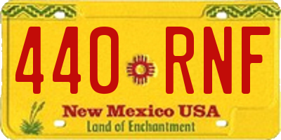NM license plate 440RNF