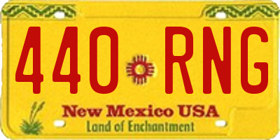 NM license plate 440RNG