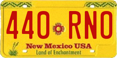 NM license plate 440RNO