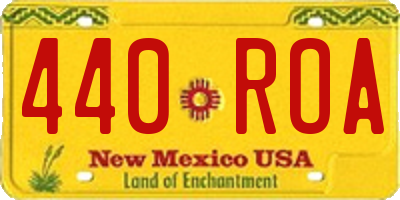 NM license plate 440ROA