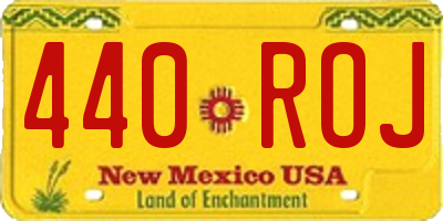 NM license plate 440ROJ